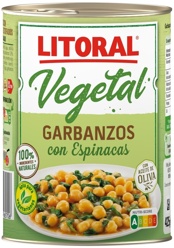 GARBANZO C/ESPINACA LITORAL LT 425G