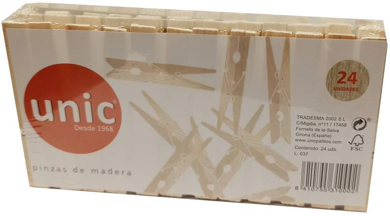 PINZAS MADERA RENO 24U
