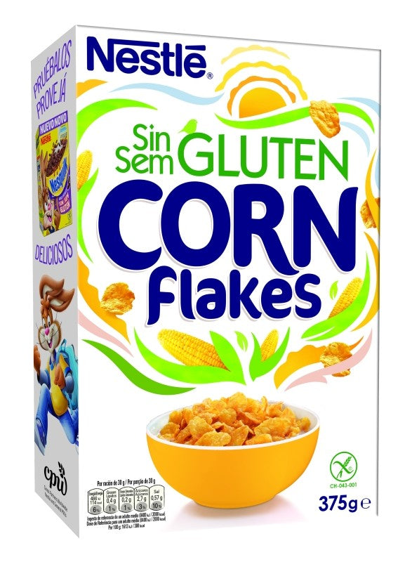 CEREAL NESTLE CORN FLAKES 375 S/GLU