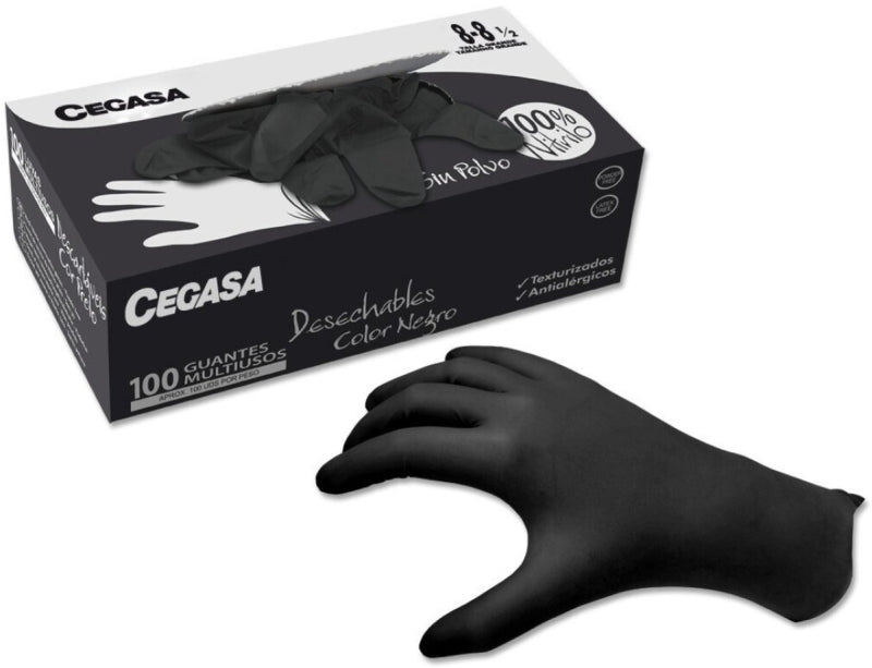 GUANTE CEGASA NITRILO GDE 100U NG