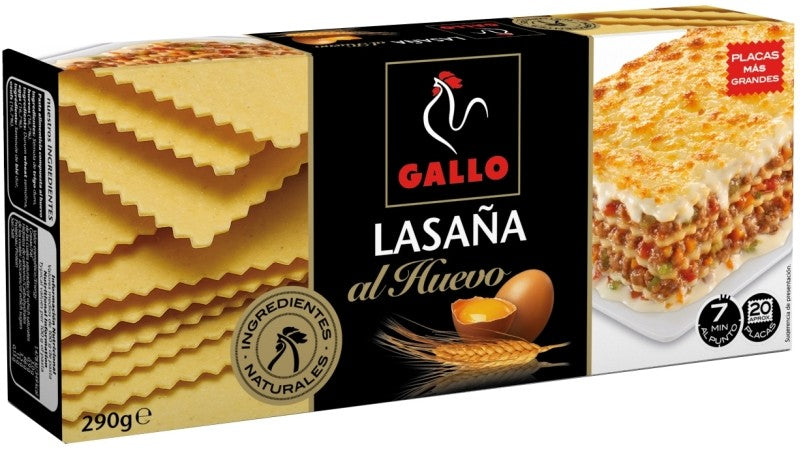 PLACAS LASAÑA GALLO 290G AL HUEVO