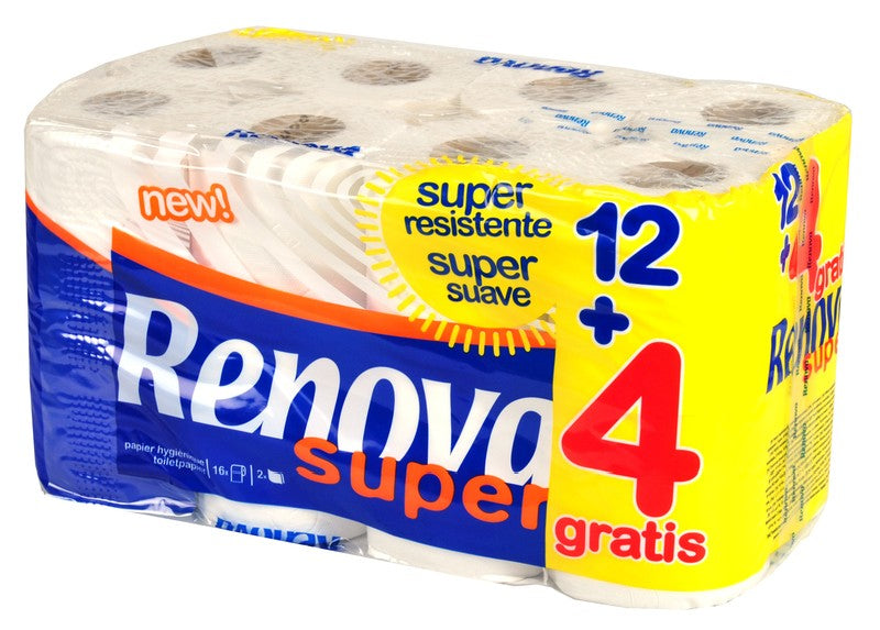 PAPEL RENOVA SUPER 2C 16,3M 12+4ROL