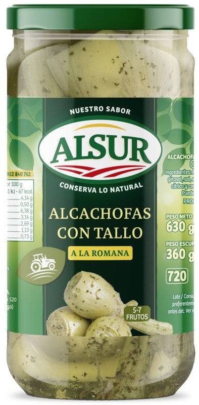 ALCACHOFA ALSUR C/TALLO 5/7 FCO 650