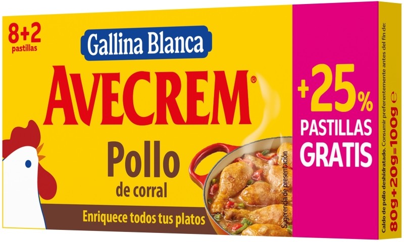 CALDO AVECREM POLLO  8+2 PLLAS 105G