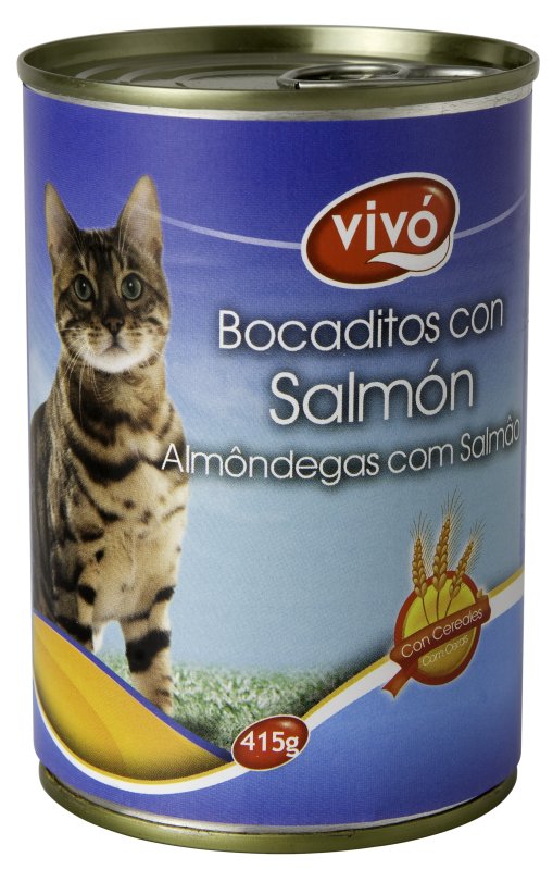 VIVO GATO BOCADITO SALMON LT 415G