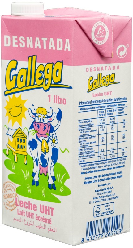 LECHE DESNATADA GALLEGA BK 1L