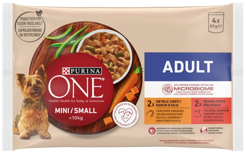 ONE PERRO ACTIVE POLLO/BUEY 4X85G