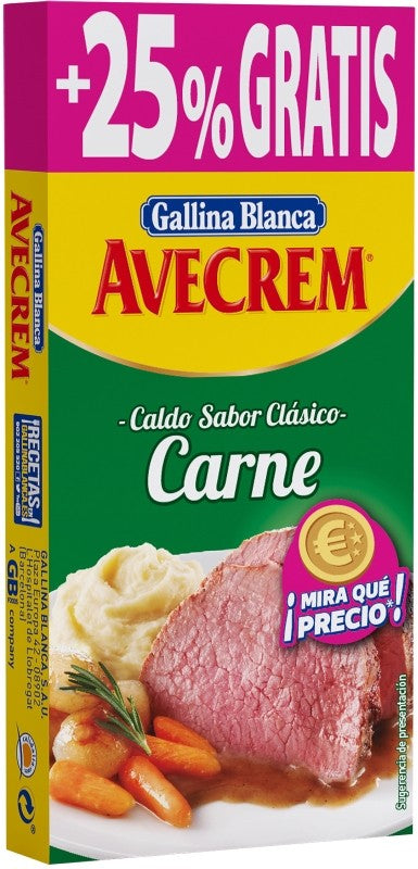 CALDO AVECREM CARNE  8+2 PLLAS 100G