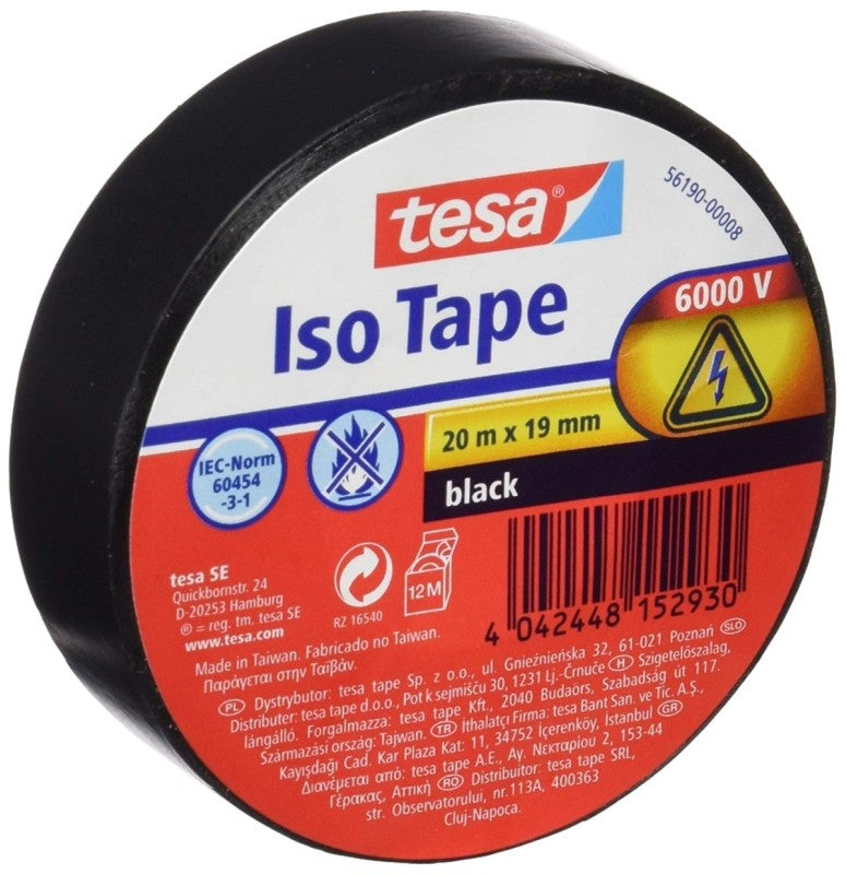 CINTA AISLANTE TESA 20MX19MM NEGRA