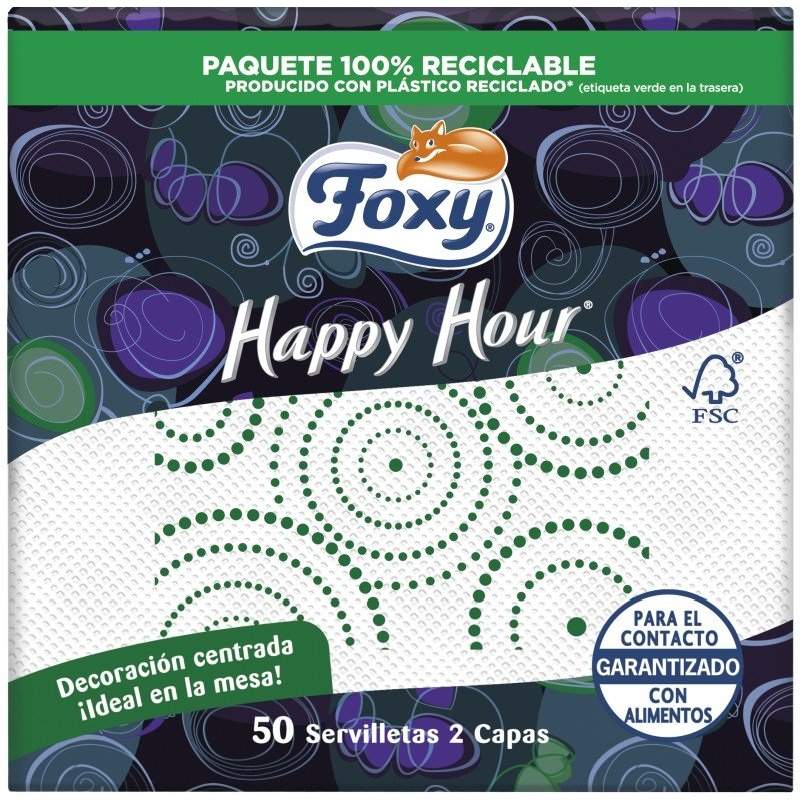 SERVILLETA FOXY H HOUR 2C 30X30 50U