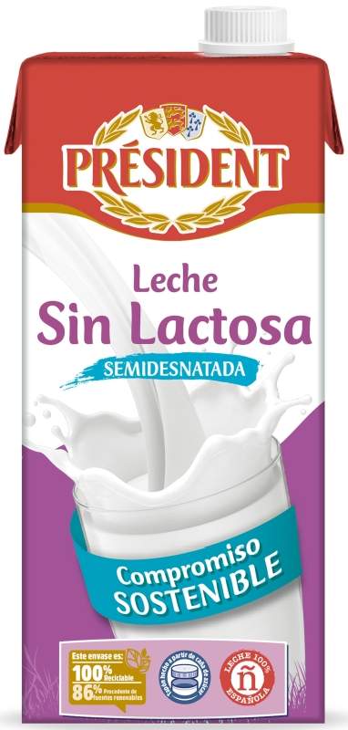 LECHE S/LACT PRESIDENT SEMI BK 1L