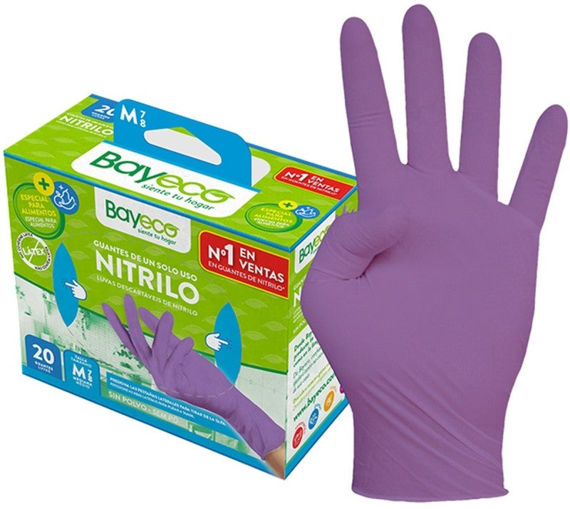 GUANTE BAYECO NITRILO M 20U MORAD