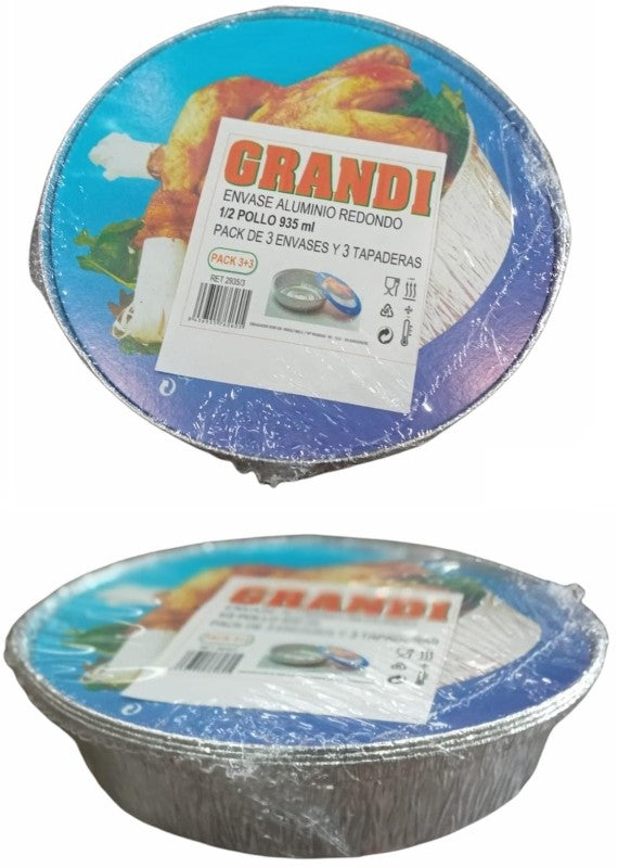 ENVASE ALUM POLLO GRANDI+TAP 3 MDN