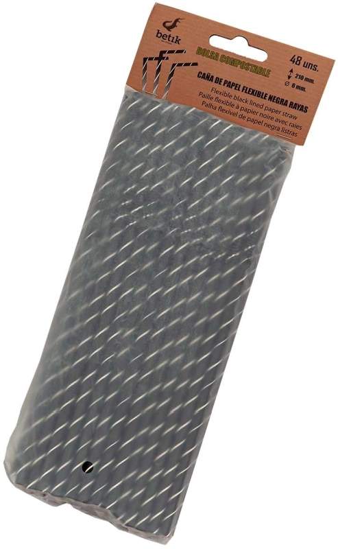 CAÑA PAPEL FLEXIBLE NEGRA RAY BLANC
