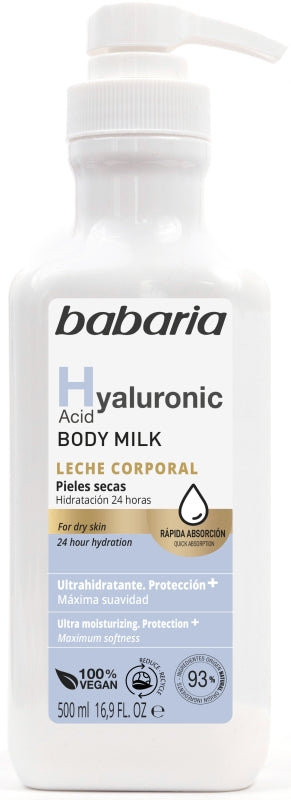 LECHE CORP BABARIA 500 A.HIALURONIC