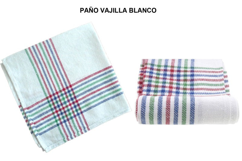 PAÑOS PAMEX VAJILLA BLANCO 12U