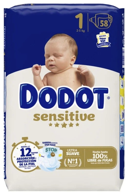PÑ DODOT SENSITIVE T1 58U R.NACIDO