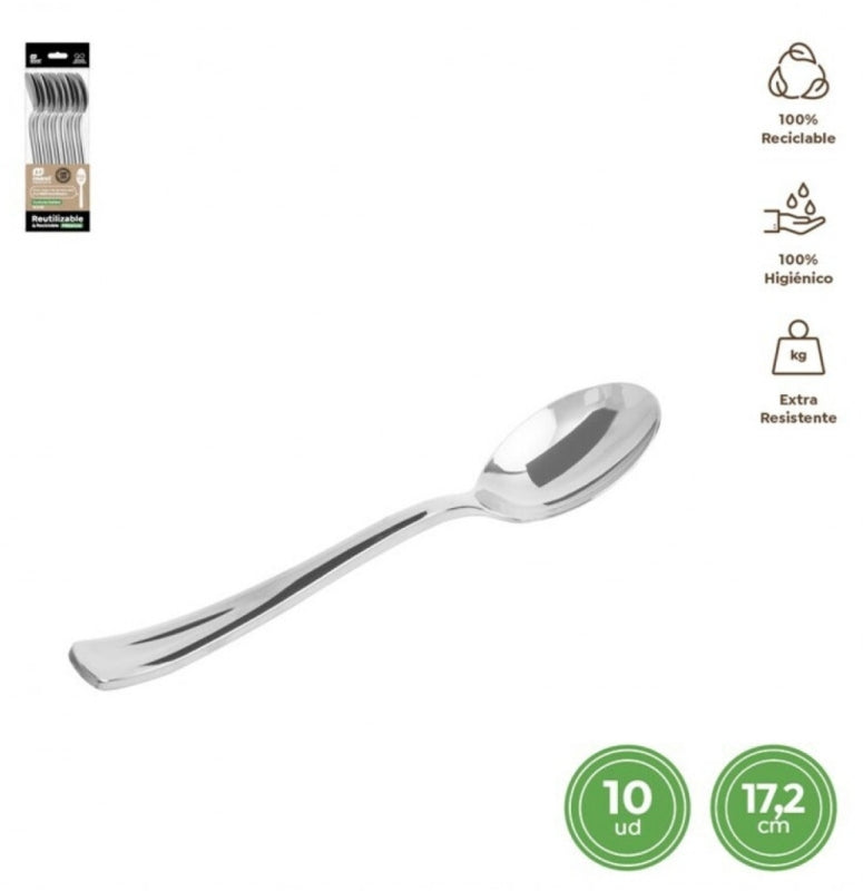 CUCHARA REUT MAXI 10U PLATA METALIZ