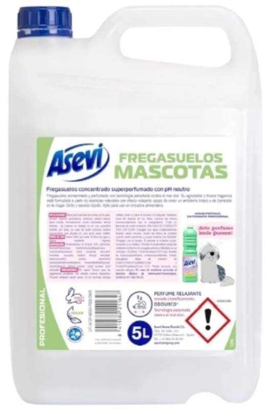 FREGASUELO ASEVI 5L MASCOTAS