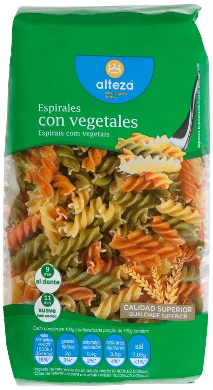 PASTA ALTEZA ESPIRAL VEGETAL 500G