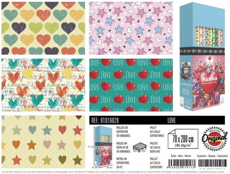 PAPEL REGAL 2X0,7 LOVE 01016020